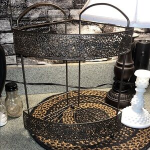 Black Metal Two-Tier corner caddy